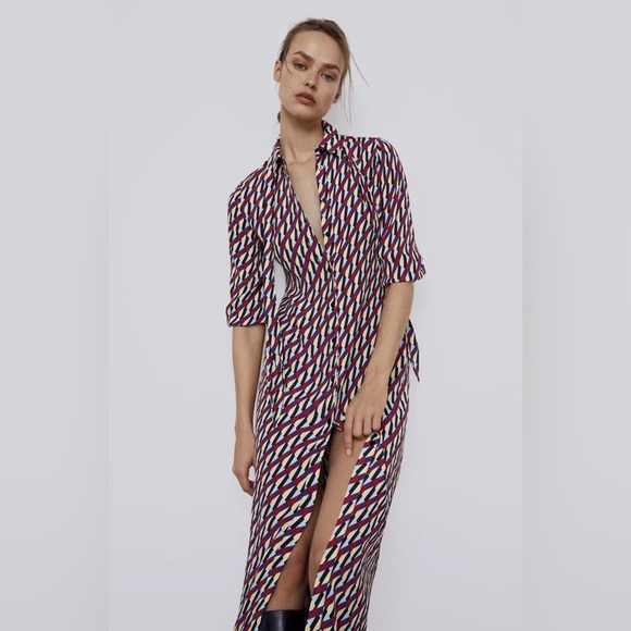 ๐ฆ Bloggers Favorite ๐ฆ 
Zara Print Dress Size M 4786/258 - Picture 12 of 16